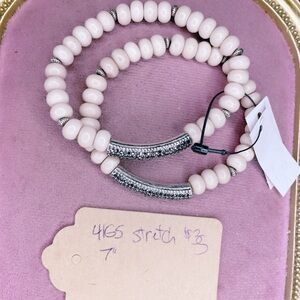 4165. Chico’s Ivory Stretch Beaded Bracelet Set